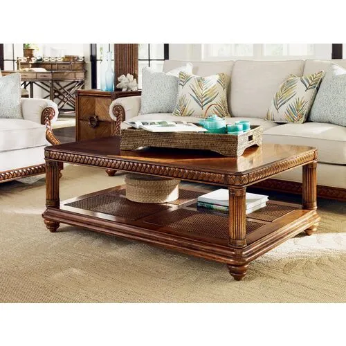 Vineyard Point Storage Coffee Table - Rustic Java - Tommy Bahama - Brown