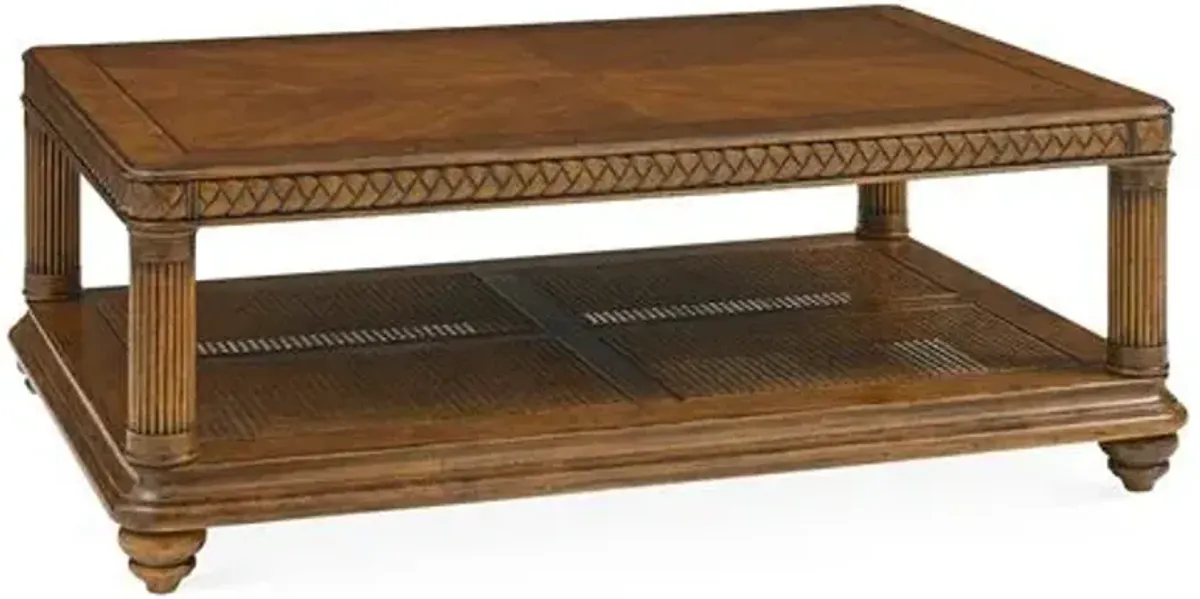 Vineyard Point Storage Coffee Table - Rustic Java - Tommy Bahama - Brown