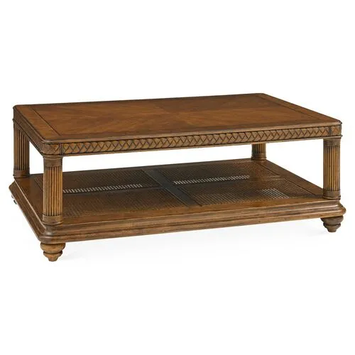 Vineyard Point Storage Coffee Table - Rustic Java - Tommy Bahama - Brown