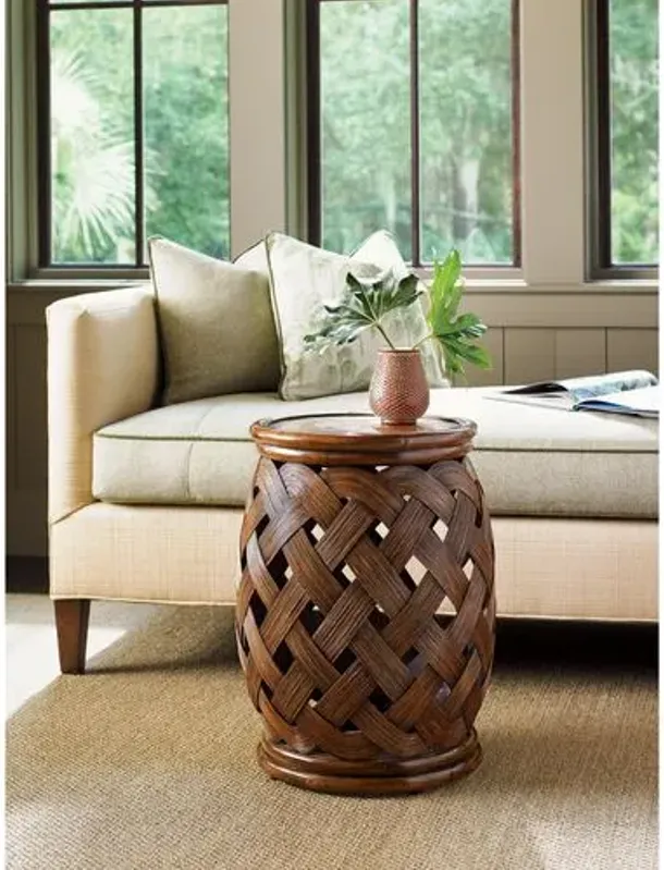 Hibiscus Round Side Table - Tommy Bahama - Brown