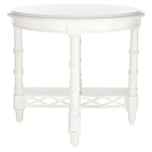 Edgehill 28" Round Side Table - White - Tommy Bahama