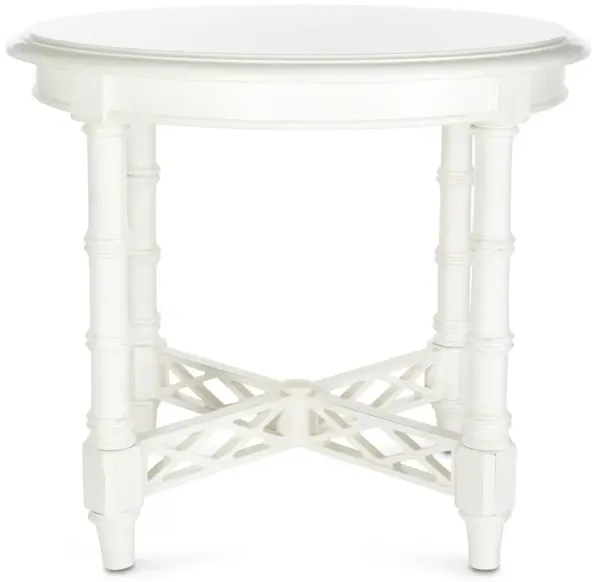 Edgehill 28" Round Side Table, White