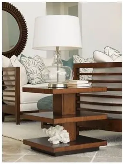 Lagoon 3-Tier Side Table - Tawny - Tommy Bahama - Brown