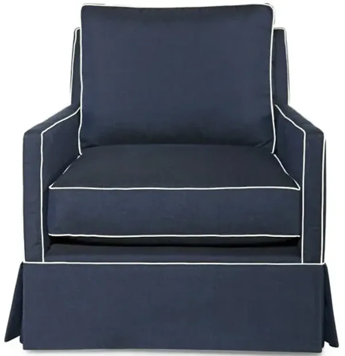 Auburn Club Chair - Indigo Sunbrella - Miles Talbott - Hancrafted in the USA