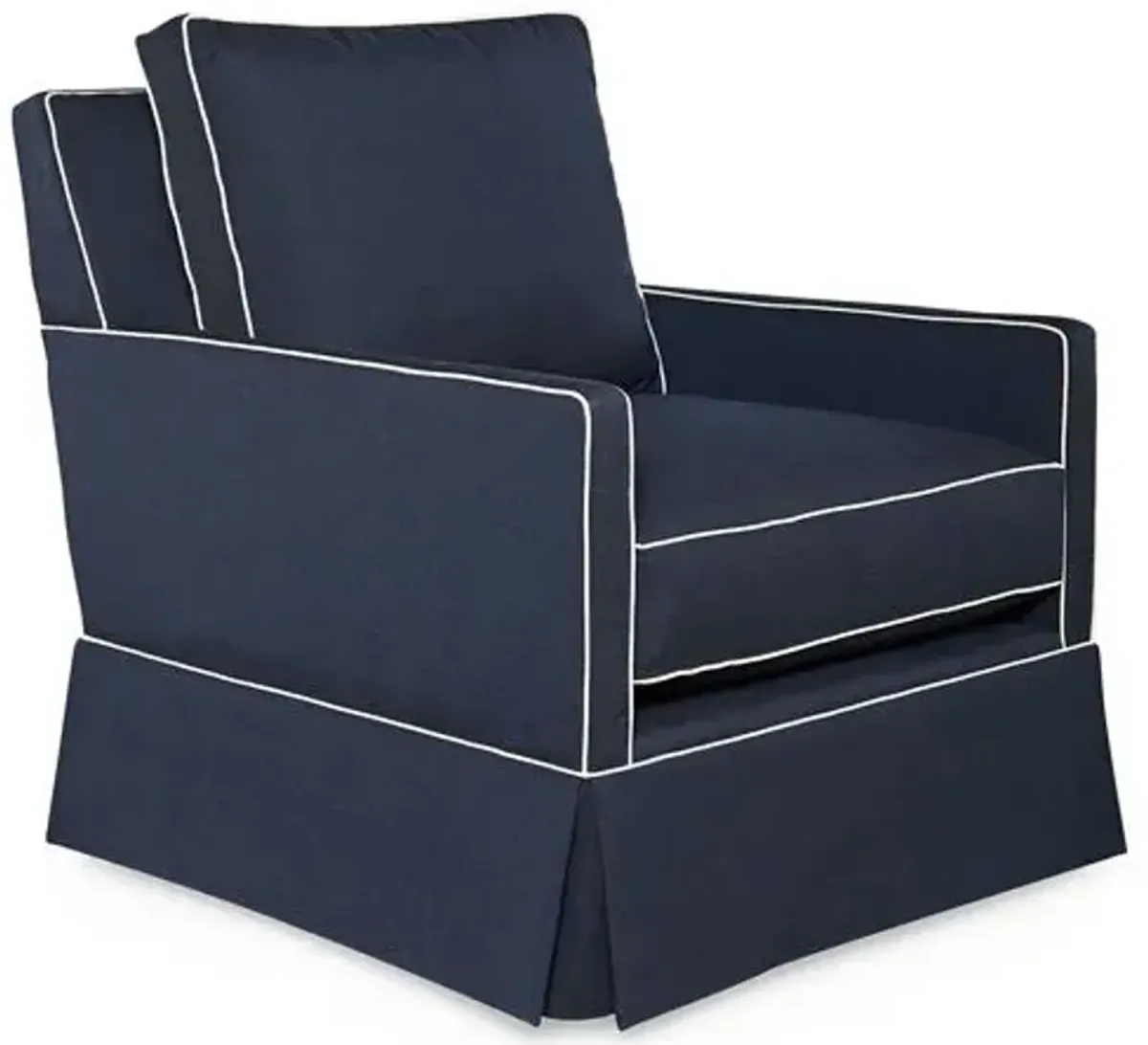 Auburn Club Chair - Indigo Sunbrella - Miles Talbott - Hancrafted in the USA