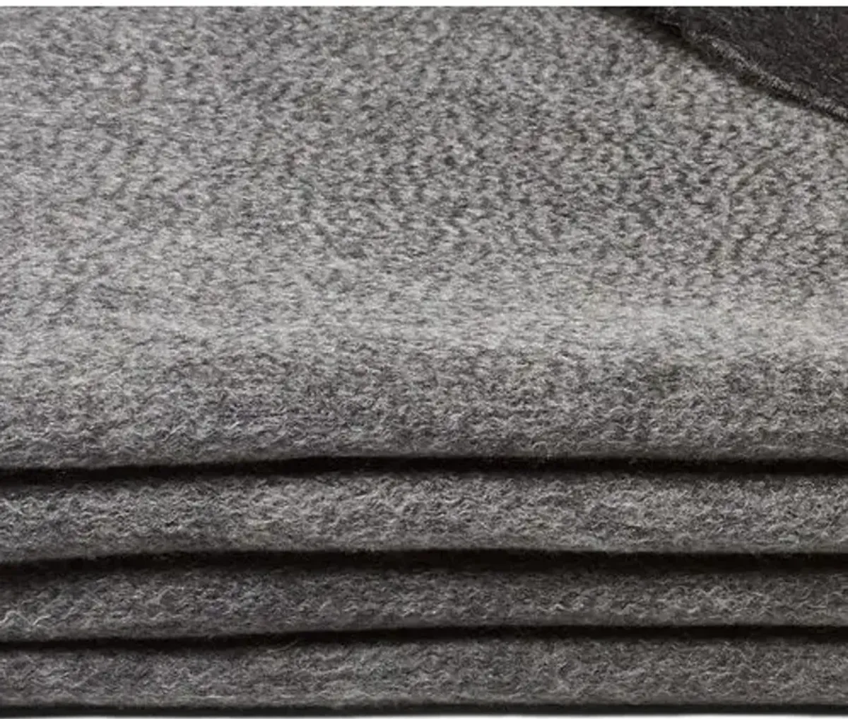 Reversible Cashmere Blend Throw - Gray, Fringed