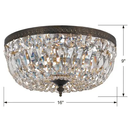 Richmond 3-Light Flush Mount - Bronze - Crystorama - Brown