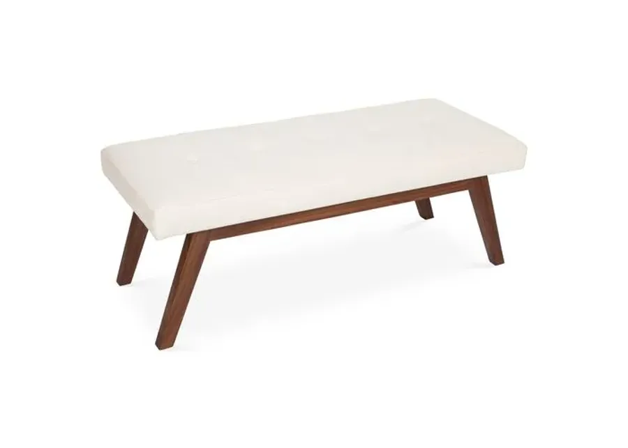 Bleeker Bench - Ivory Chenille - Kim Salmela - Handcrafted - White