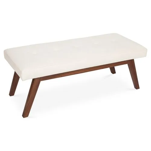 Bleeker Bench - Ivory Chenille - Kim Salmela - Handcrafted - White