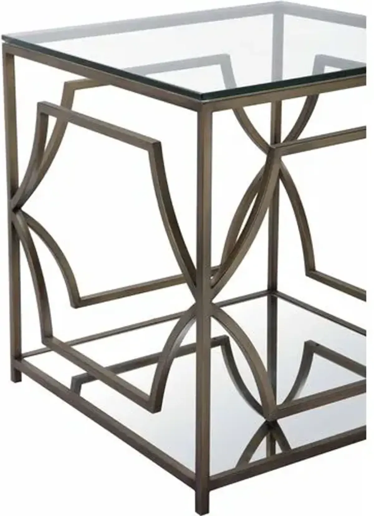 Edward Side Table - Brass - Brown