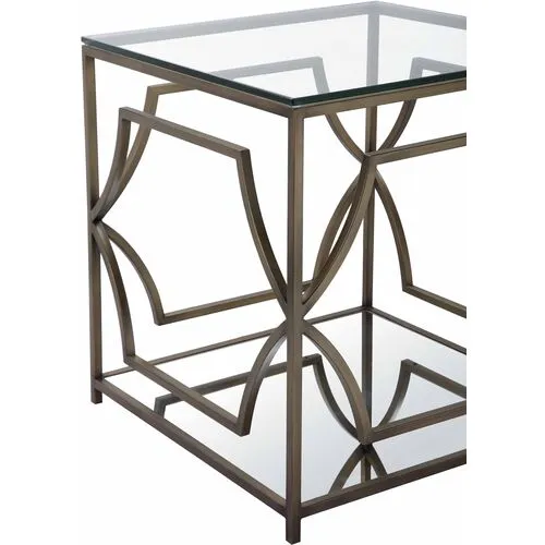 Edward Side Table - Brass - Brown