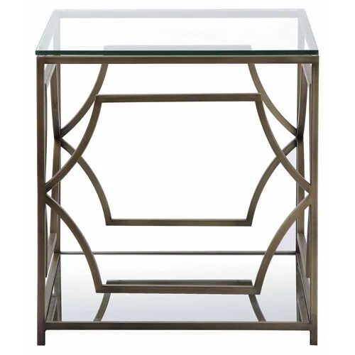 Edward Side Table - Brass - Brown