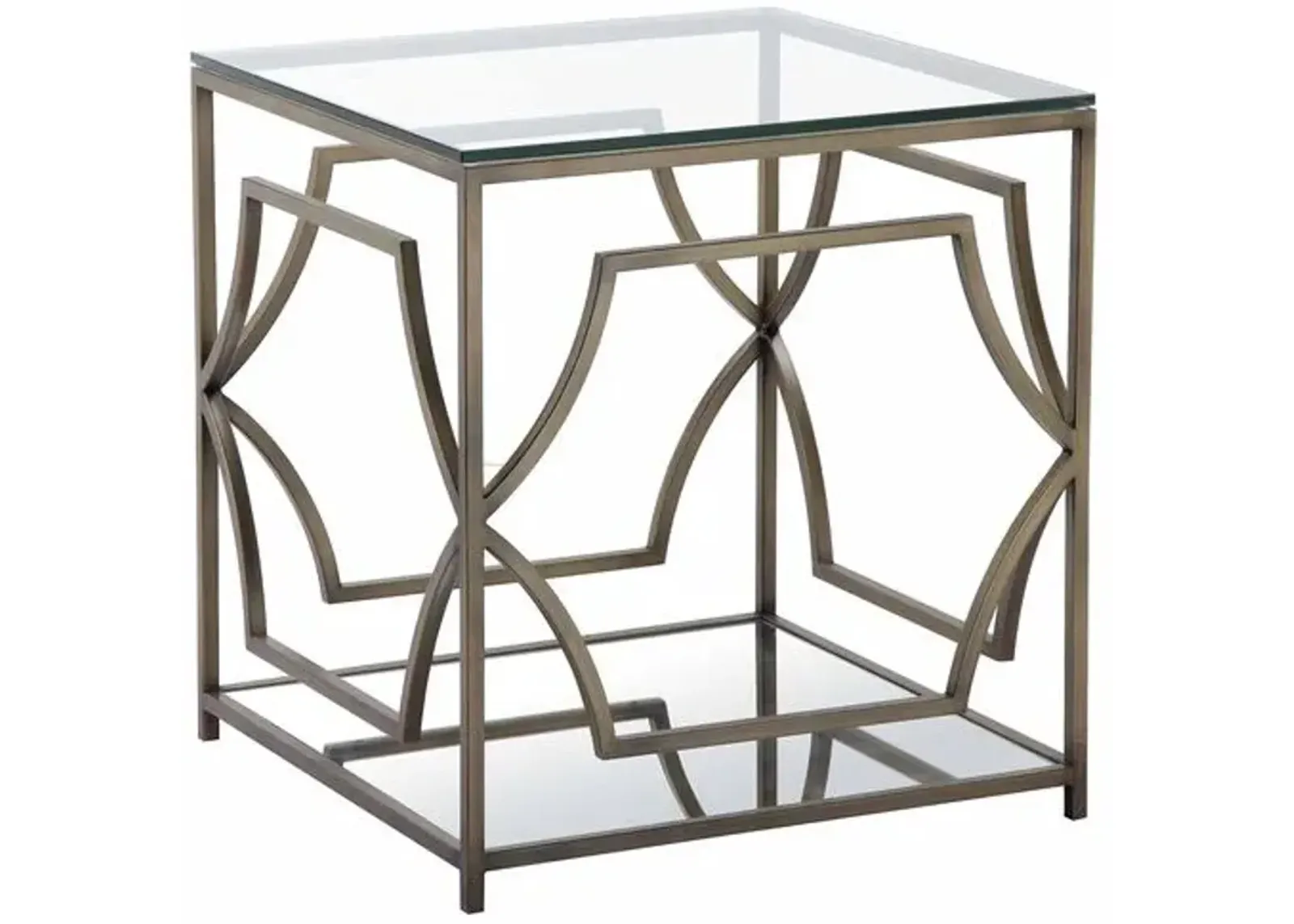 Edward Side Table - Brass - Brown