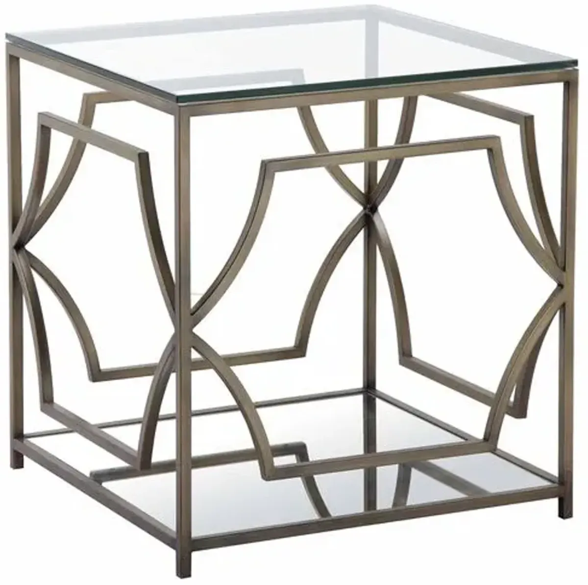 Edward Side Table - Brass - Brown