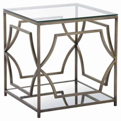 Edward Side Table - Brass - Brown