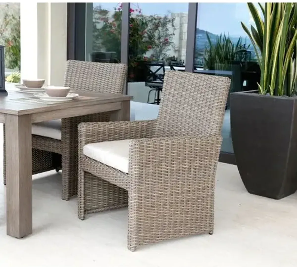 Neptune Outdoor Armchair - Ivory Sunbrella