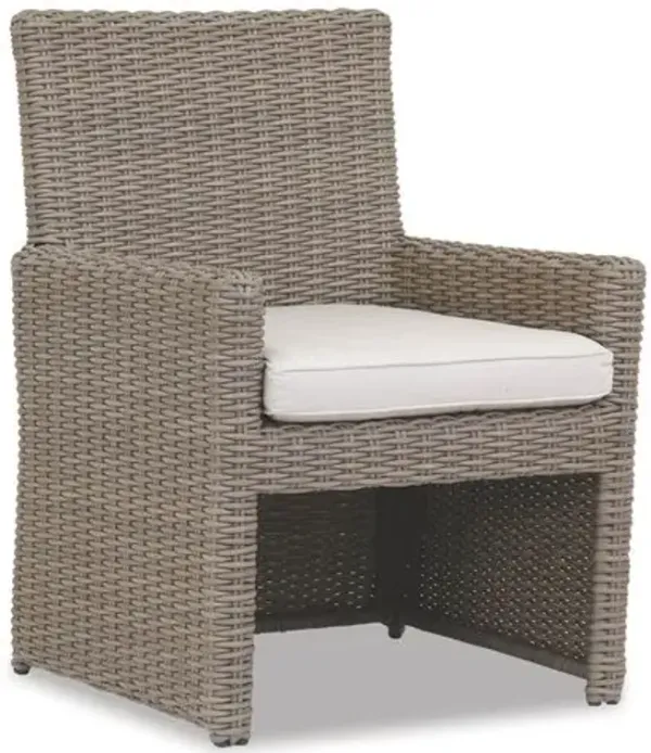 Neptune Outdoor Aluminum/Resin Wicker Dining Chair - Ivory