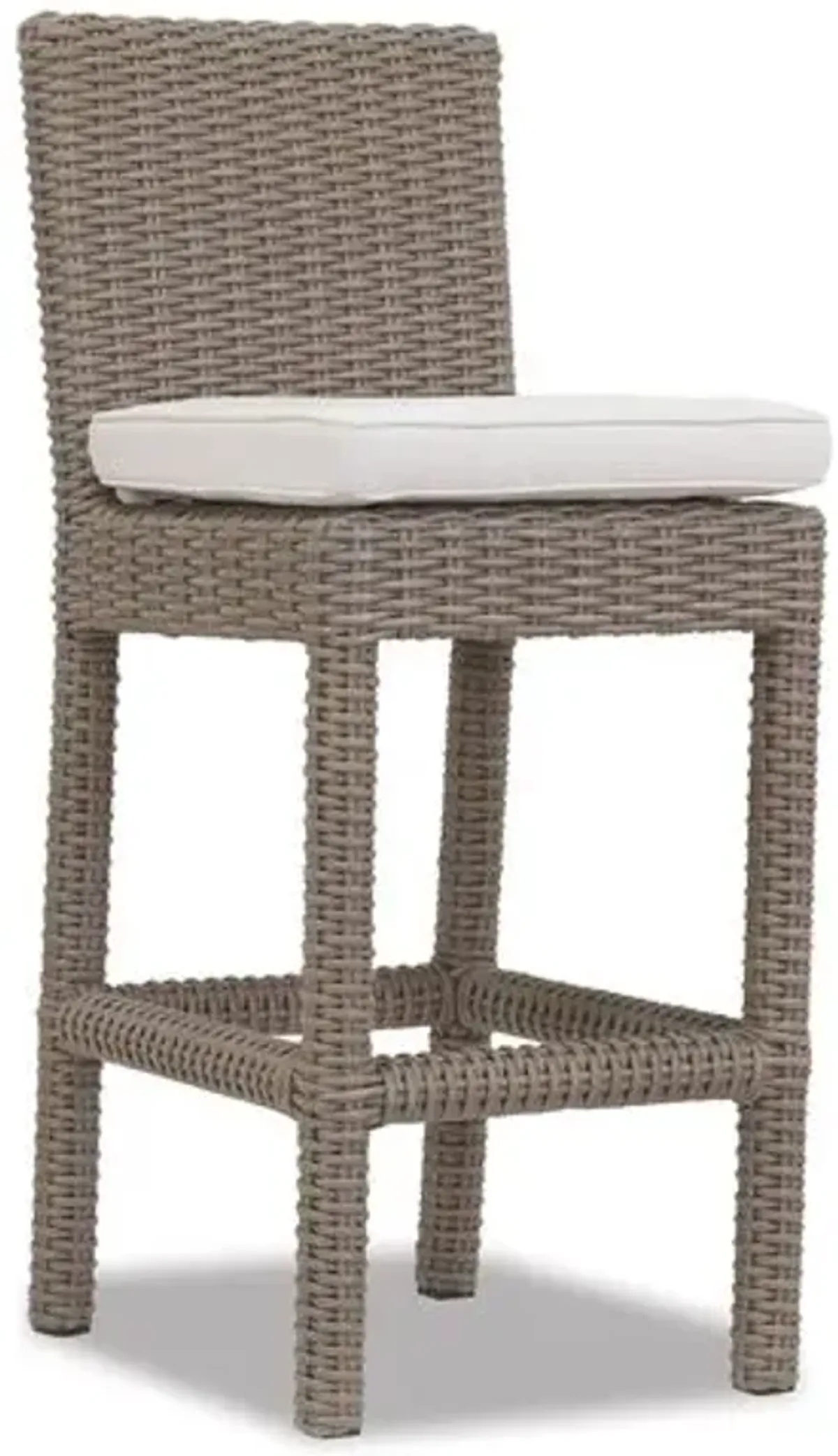 Neptune Outdoor Aluminum/Resin Wicker Barstool - Ivory
