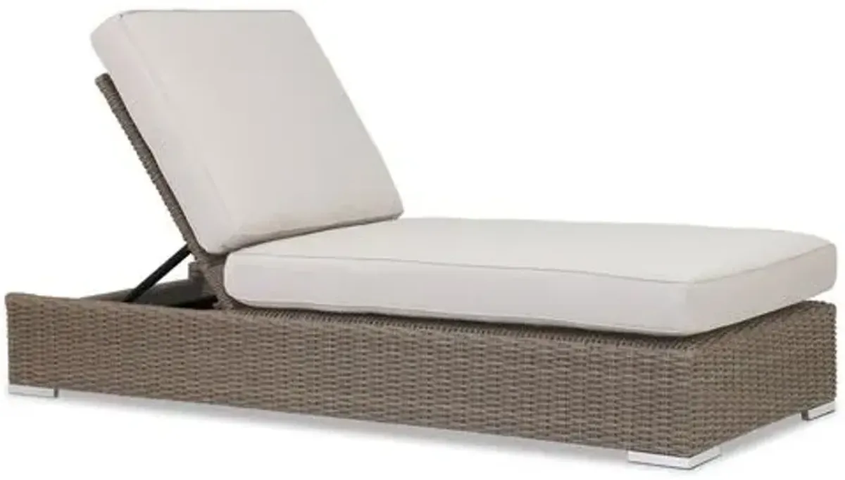 Neptune Outdoor Aluminum/Resin Wicker Adjustable Chaise - Ivory - Comfortable, Sturdy, Stylish