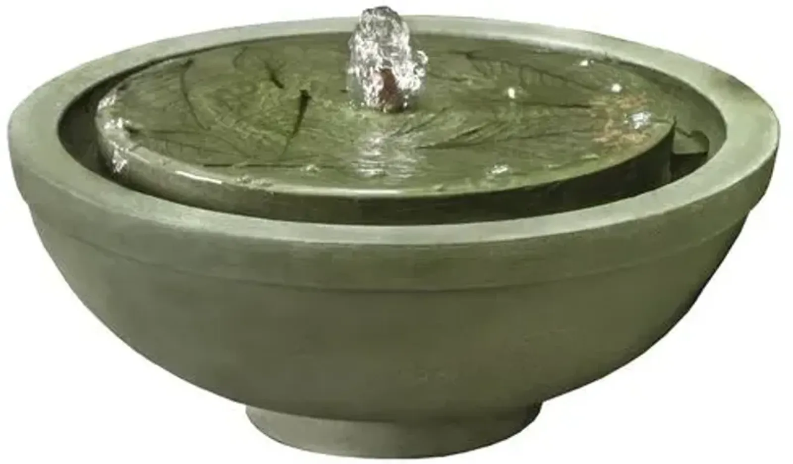 16" Hydrangea Garden Terrace Fountain - Campania International - Green