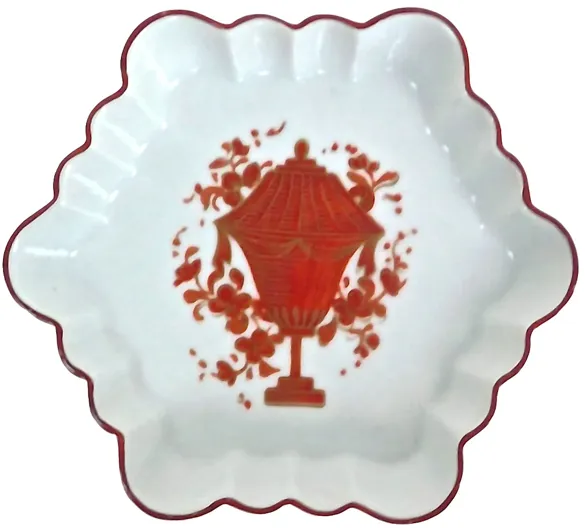 Mottahedeh Porcelain Scalloped Dish - Vermilion Designs - White