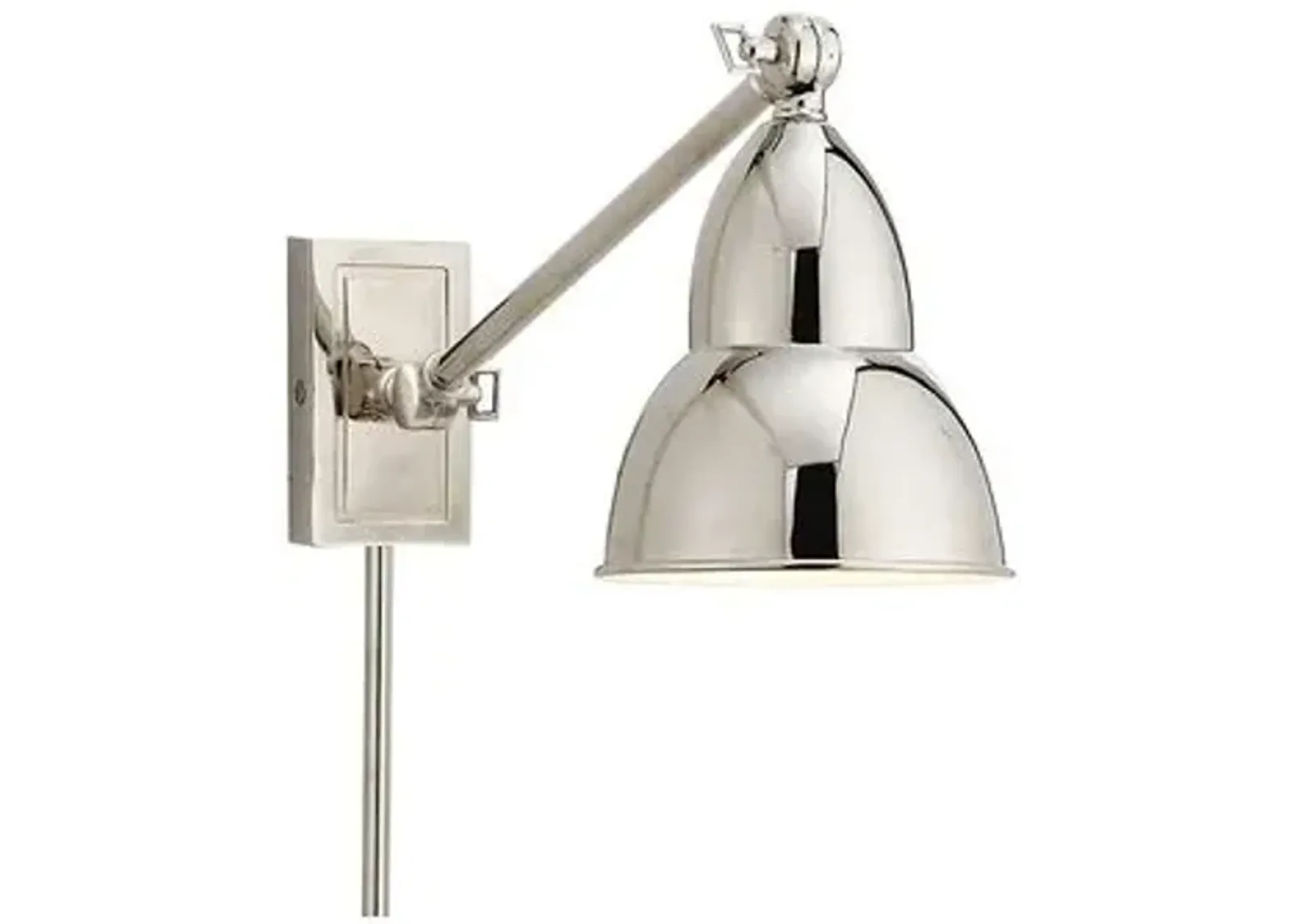 Visual Comfort - French Single Arm Library Light - Polished Nickel - Silver