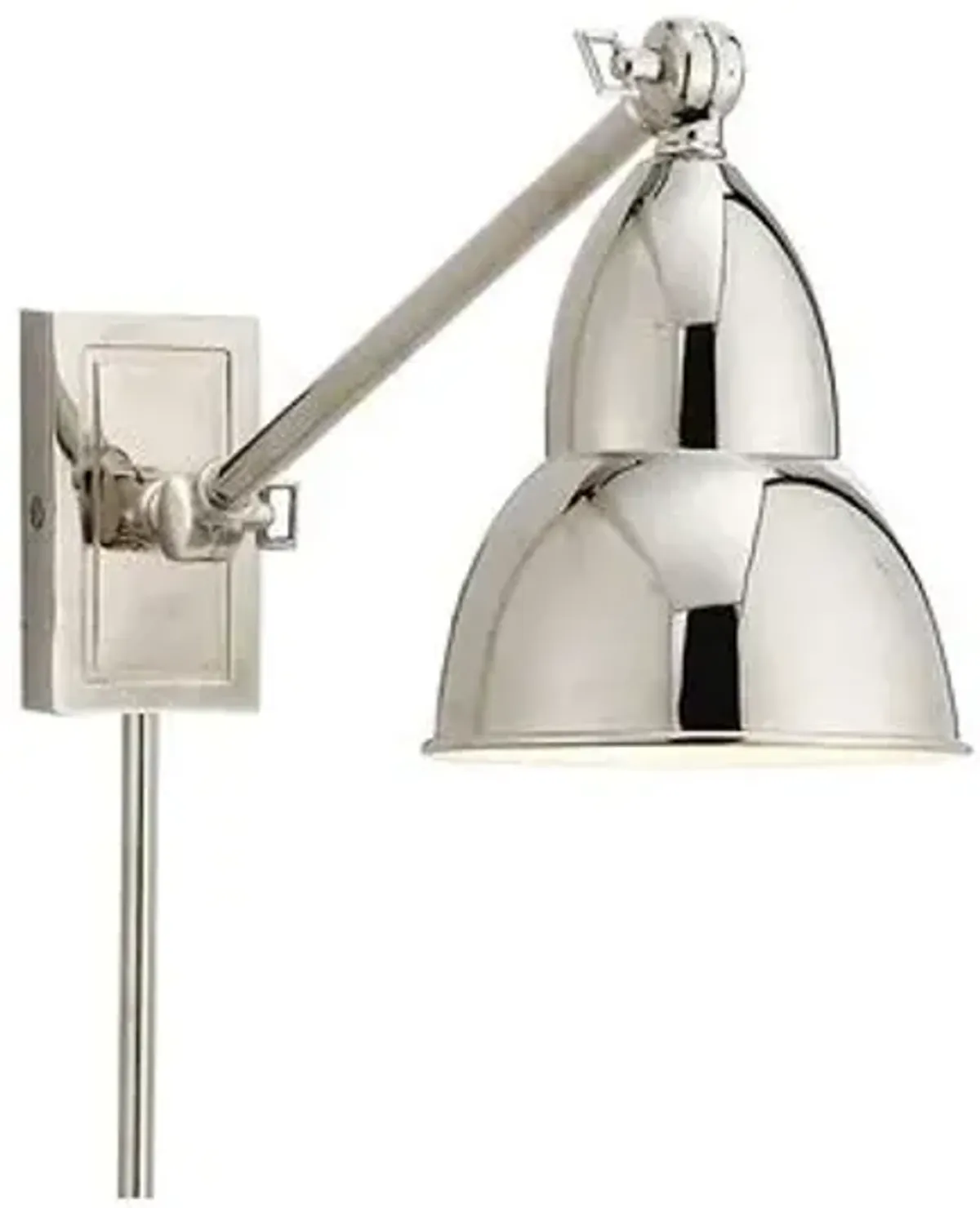 Visual Comfort - French Single Arm Library Light - Polished Nickel - Silver