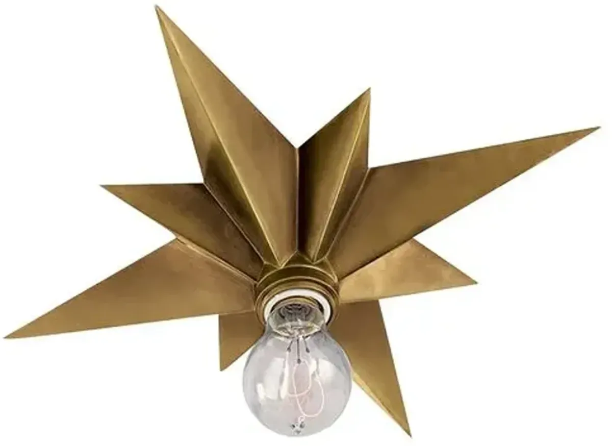 Visual Comfort - Star Flush Mount - Hand-Rubbed Brass - Gold