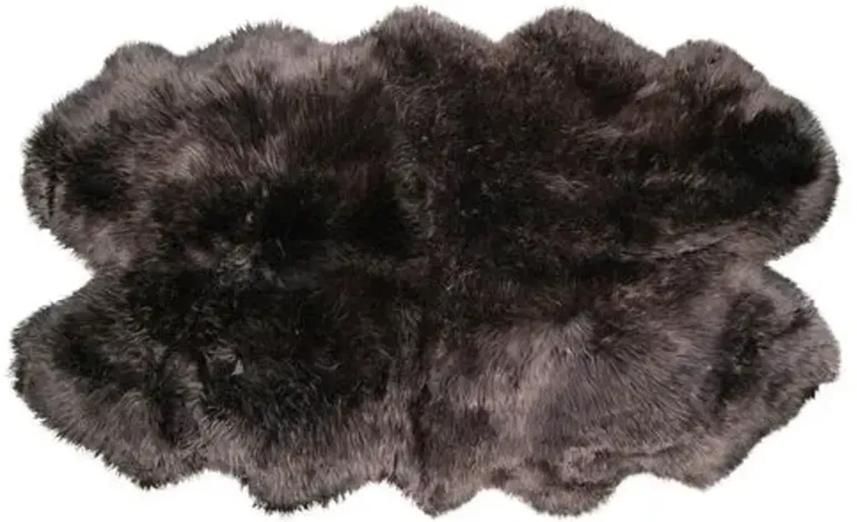 4'x6' Wellington Sheepskin - Chocolate - natural - Black