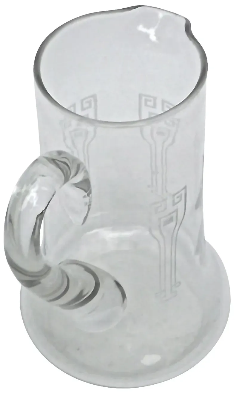 Art Deco Etched Glass Pitcher - Vermilion Designs - White