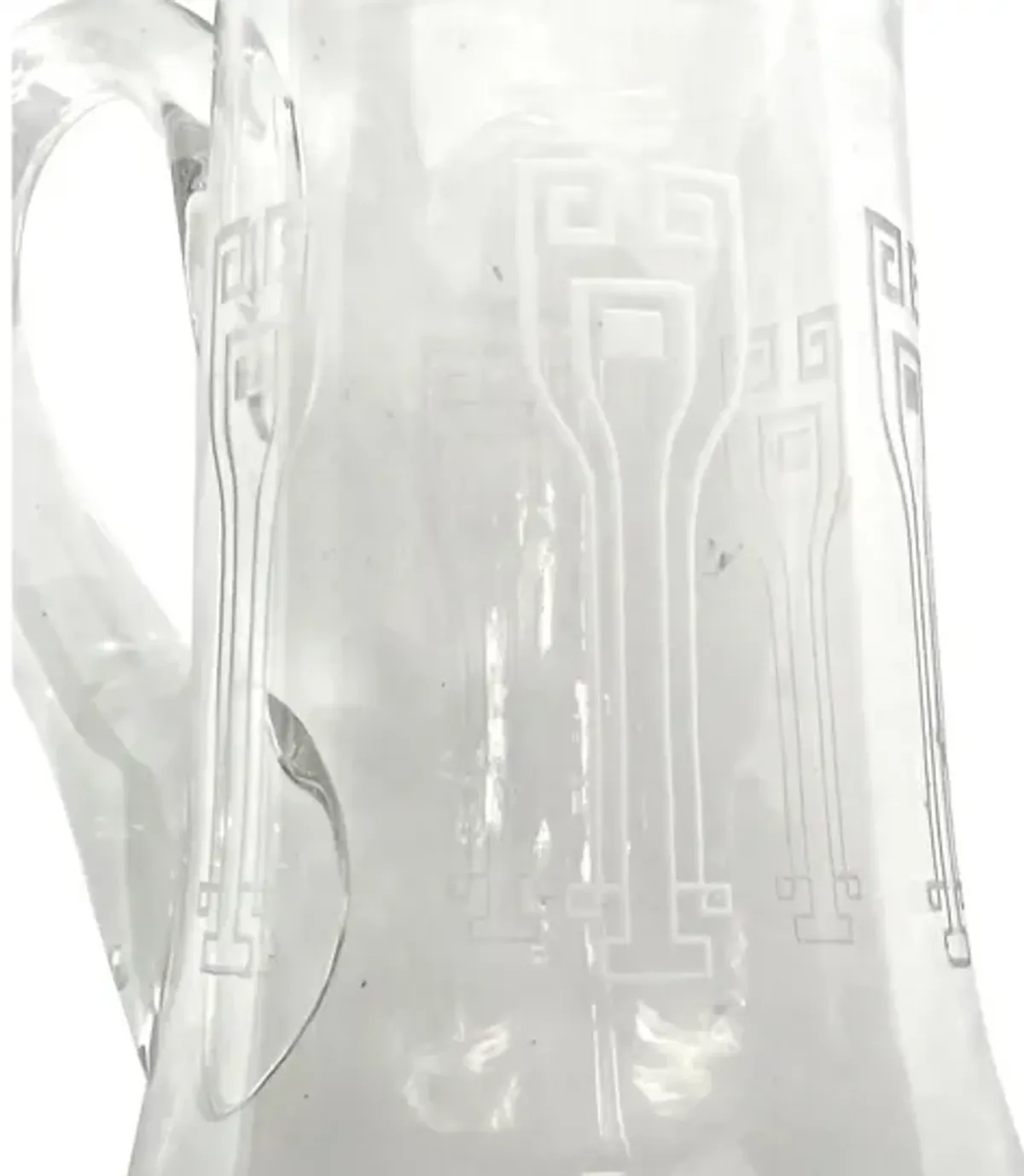 Art Deco Etched Glass Pitcher - Vermilion Designs - White