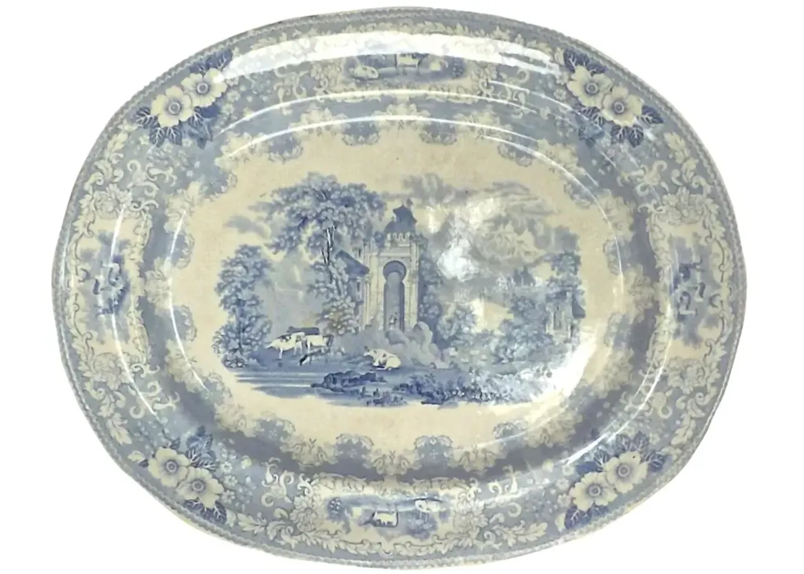 Palace Garden Transferware Platter - Vermilion Designs - Gray