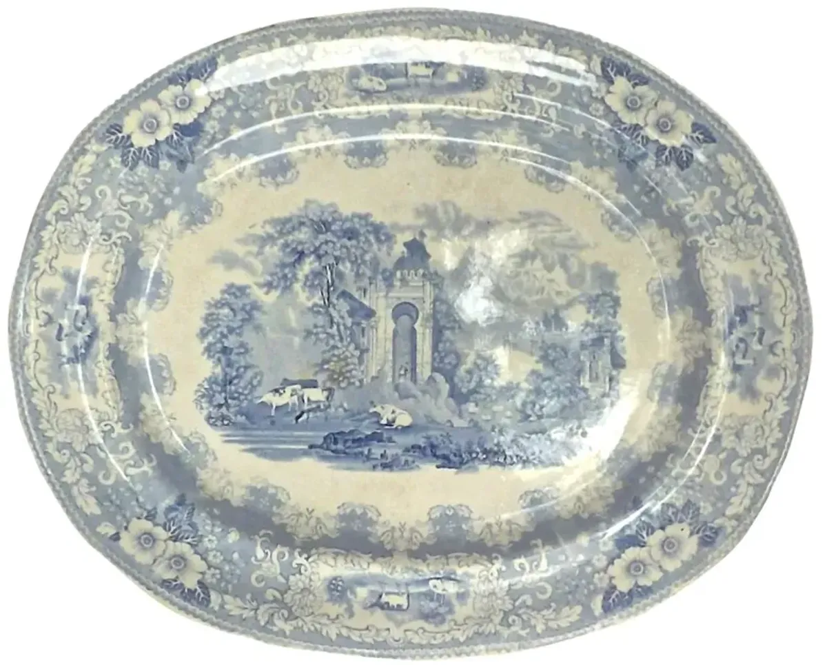 Palace Garden Transferware Platter - Vermilion Designs - Gray