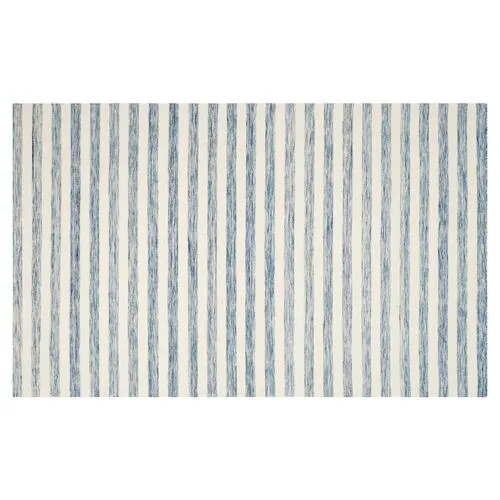 Anyu Flat-Weave Rug - Blue - Blue