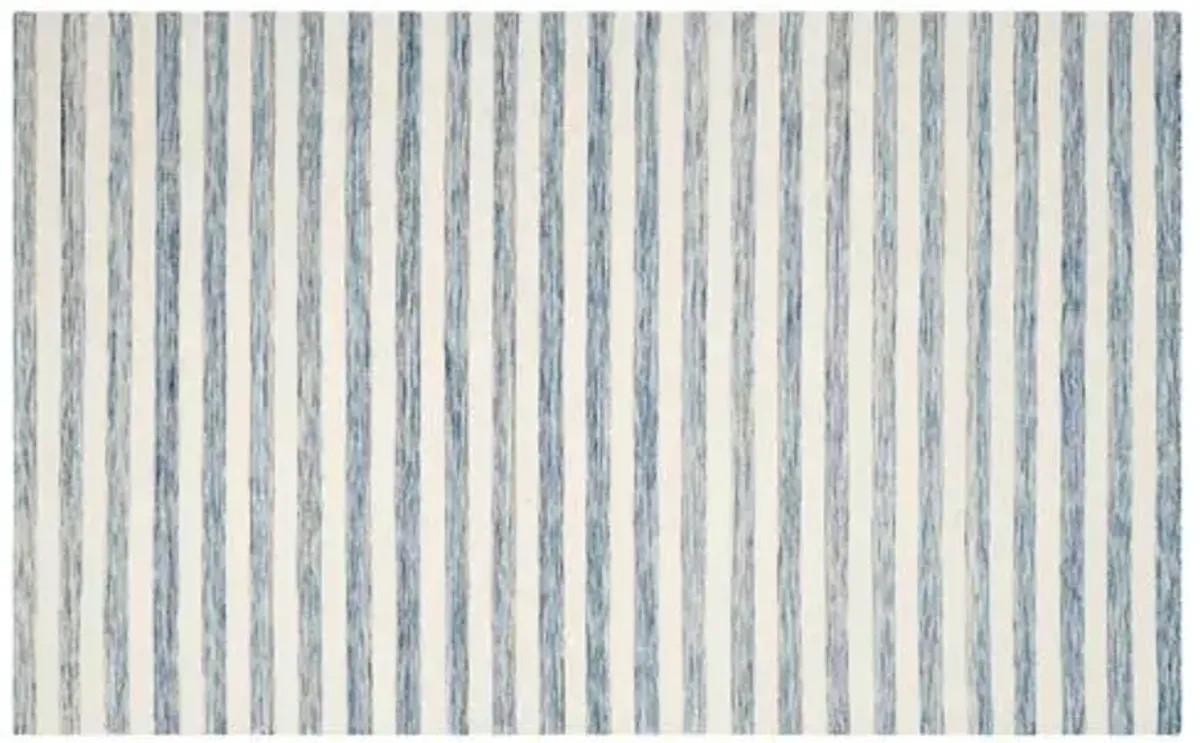 Anyu Flat-Weave Rug - Blue - Blue