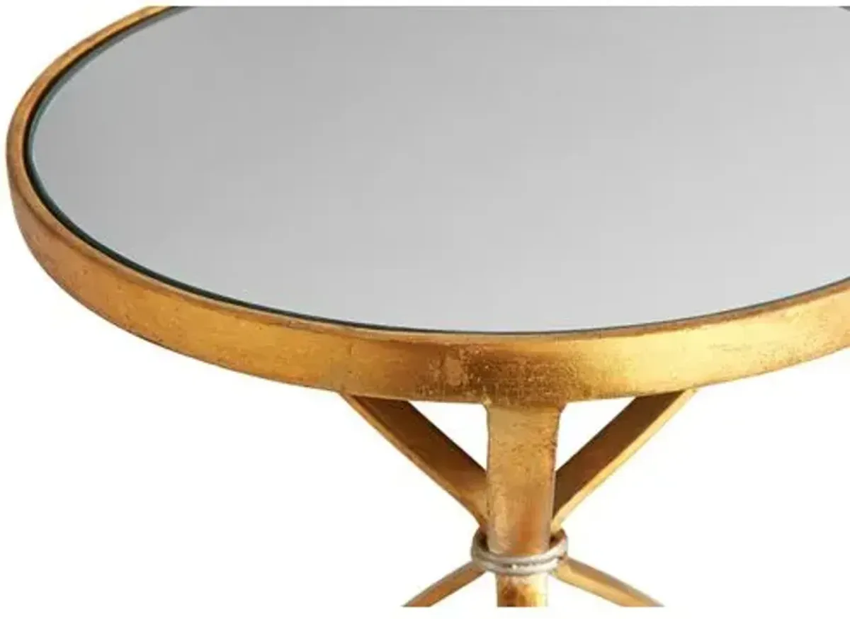 London Mirrored Side Table - Gold