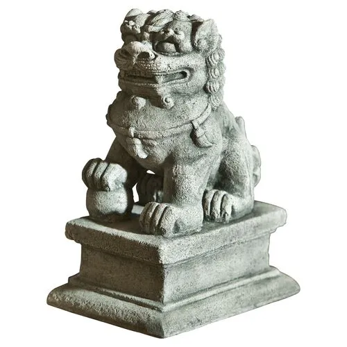 8" Right Facing Temple Foo Dog - Gray - Campania International