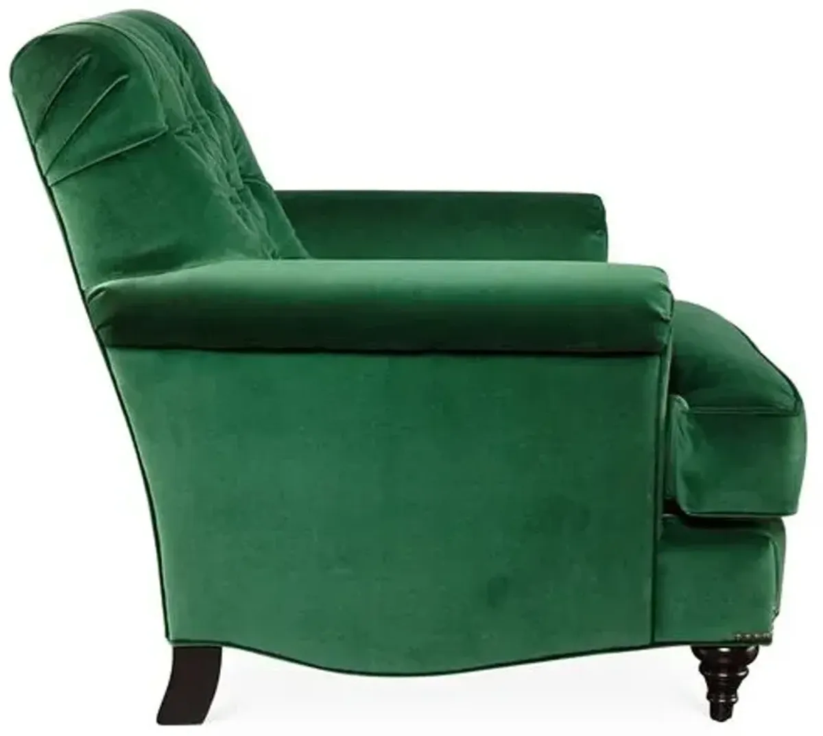 Acton Tufted Club Chair - Emerald Green Velvet - Miles Talbott - Hancrafted in the USA