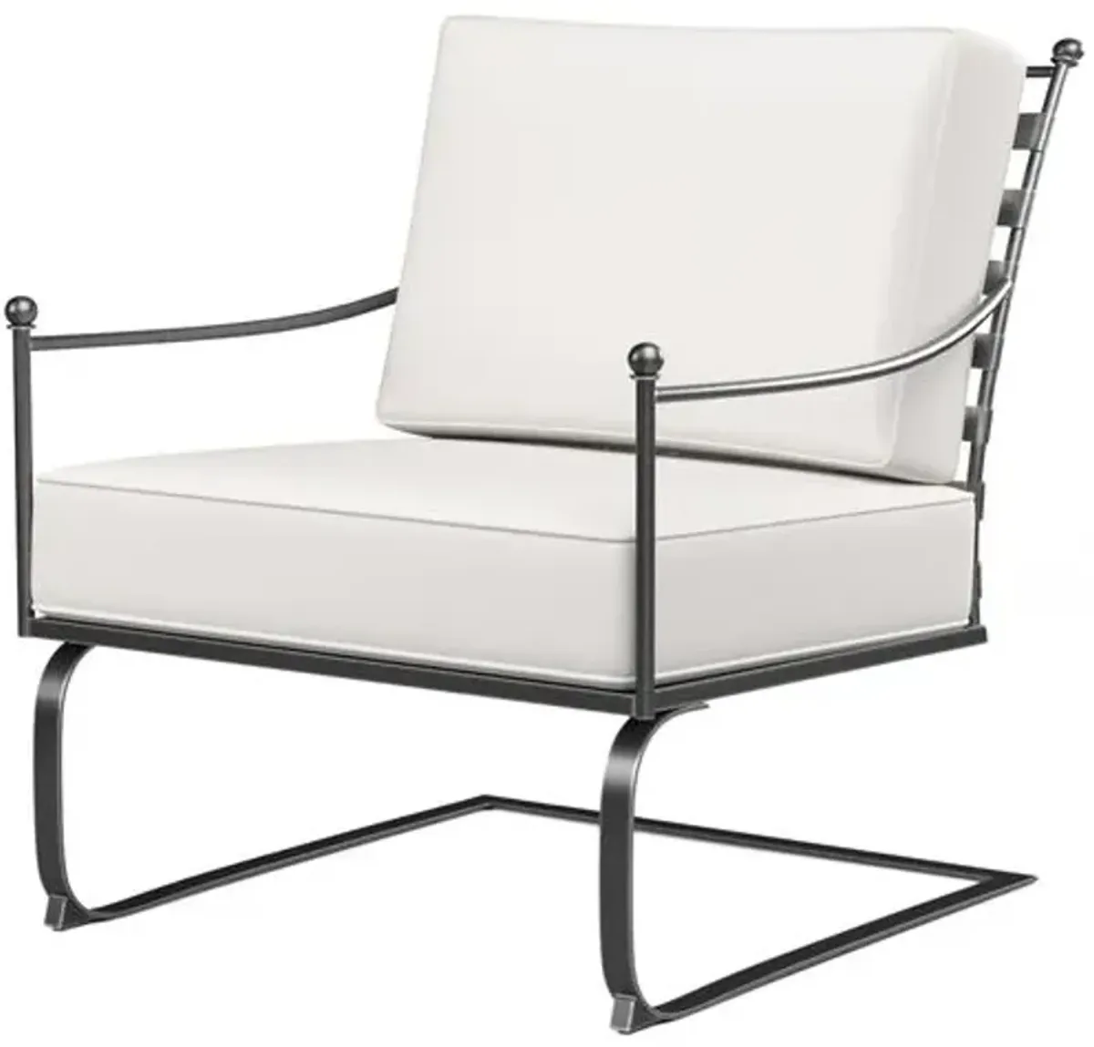 Isla Outdoor Iron Club Rocker - Ivory
