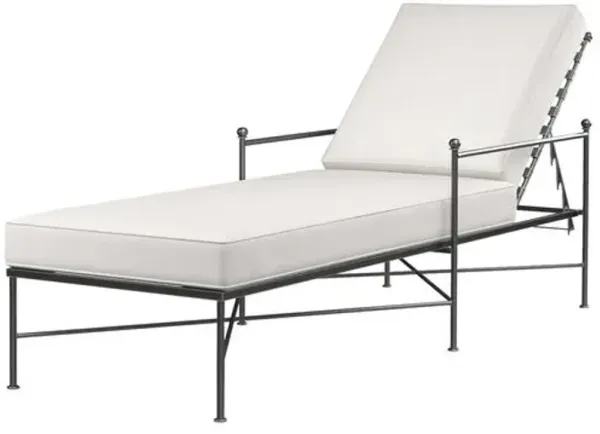 Isla Outdoor Iron Chaise Lounge - Ivory - Comfortable, Sturdy, Stylish