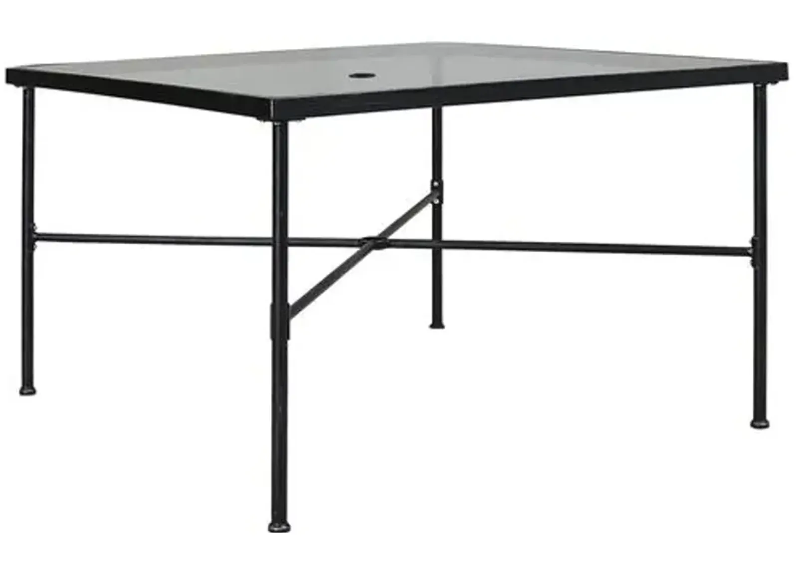 Isla 44" Umbrella Hole Outdoor Dining Table - Pewter