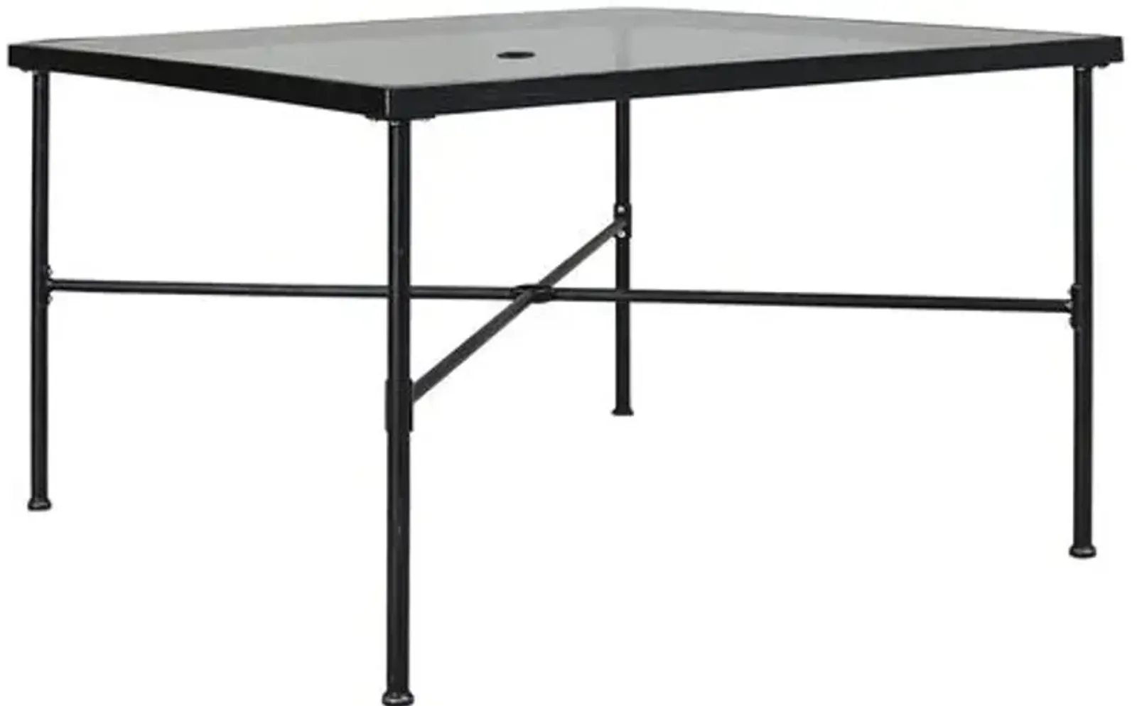 Isla 44" Umbrella Hole Outdoor Dining Table - Pewter