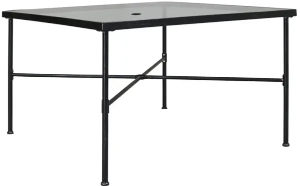 Isla Outdoor 44" Square Dining Table with Umbrella Hole, Pewter