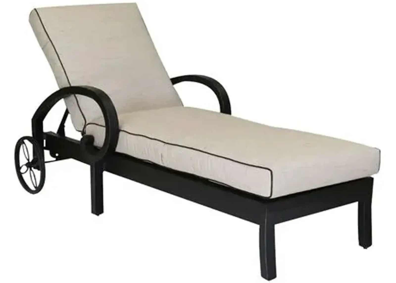 Monterey Contrast Welt Outdoor Chaise - Beige - Comfortable, Sturdy, Stylish