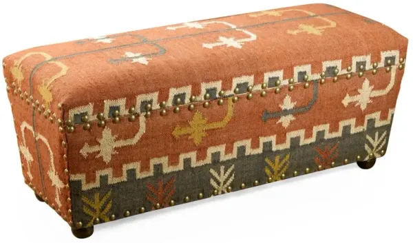Desi Kilim Bench, Orange/Multi