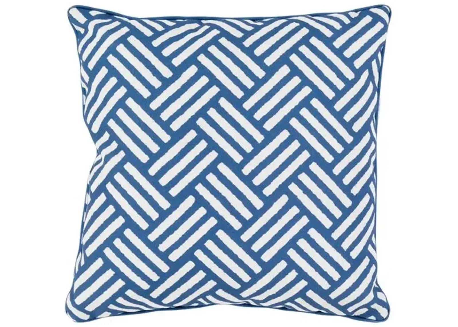 Basket-Weave 16x16 Outdoor Pillow - Blue