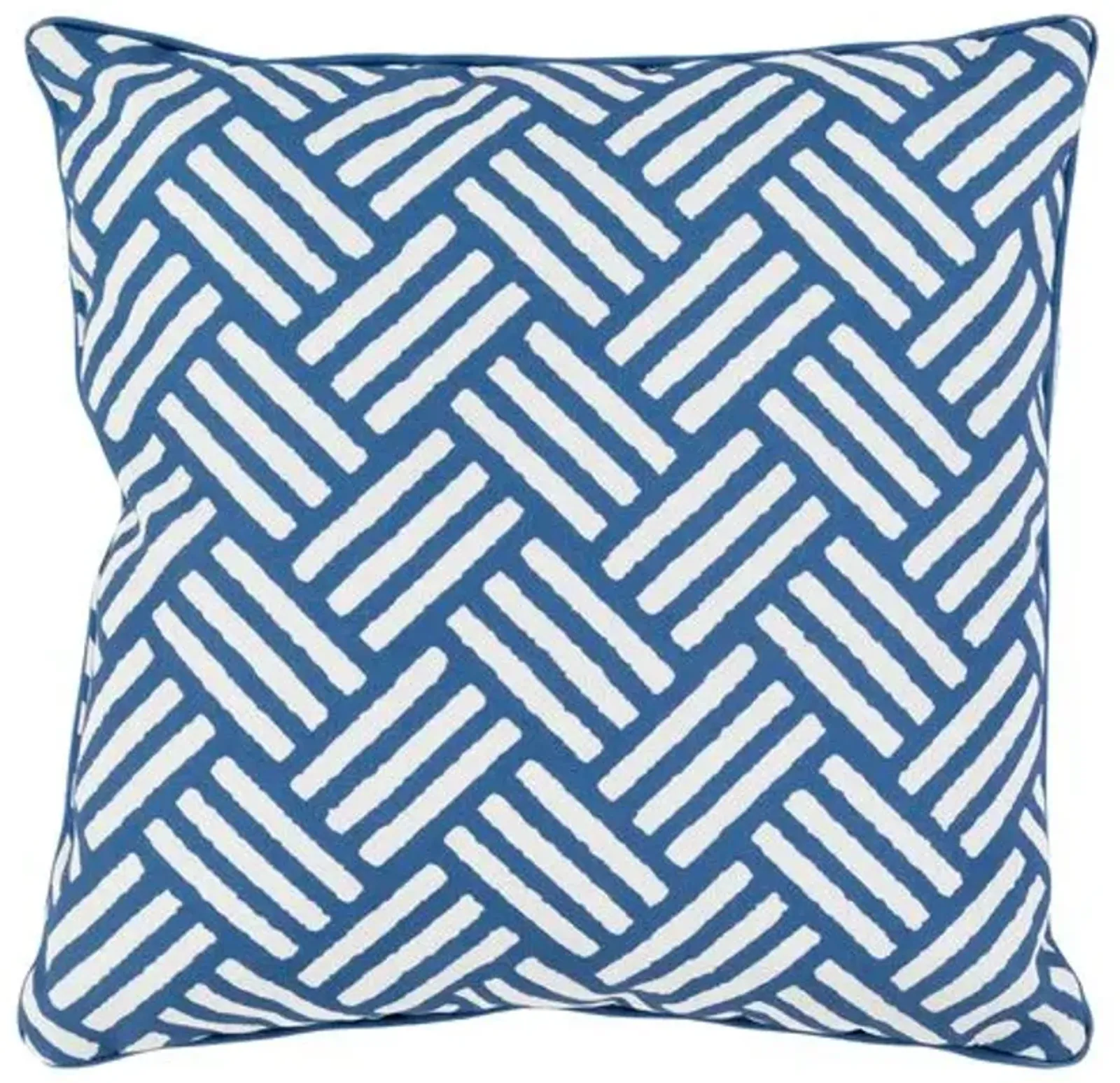 Basket-Weave 16x16 Outdoor Pillow - Blue