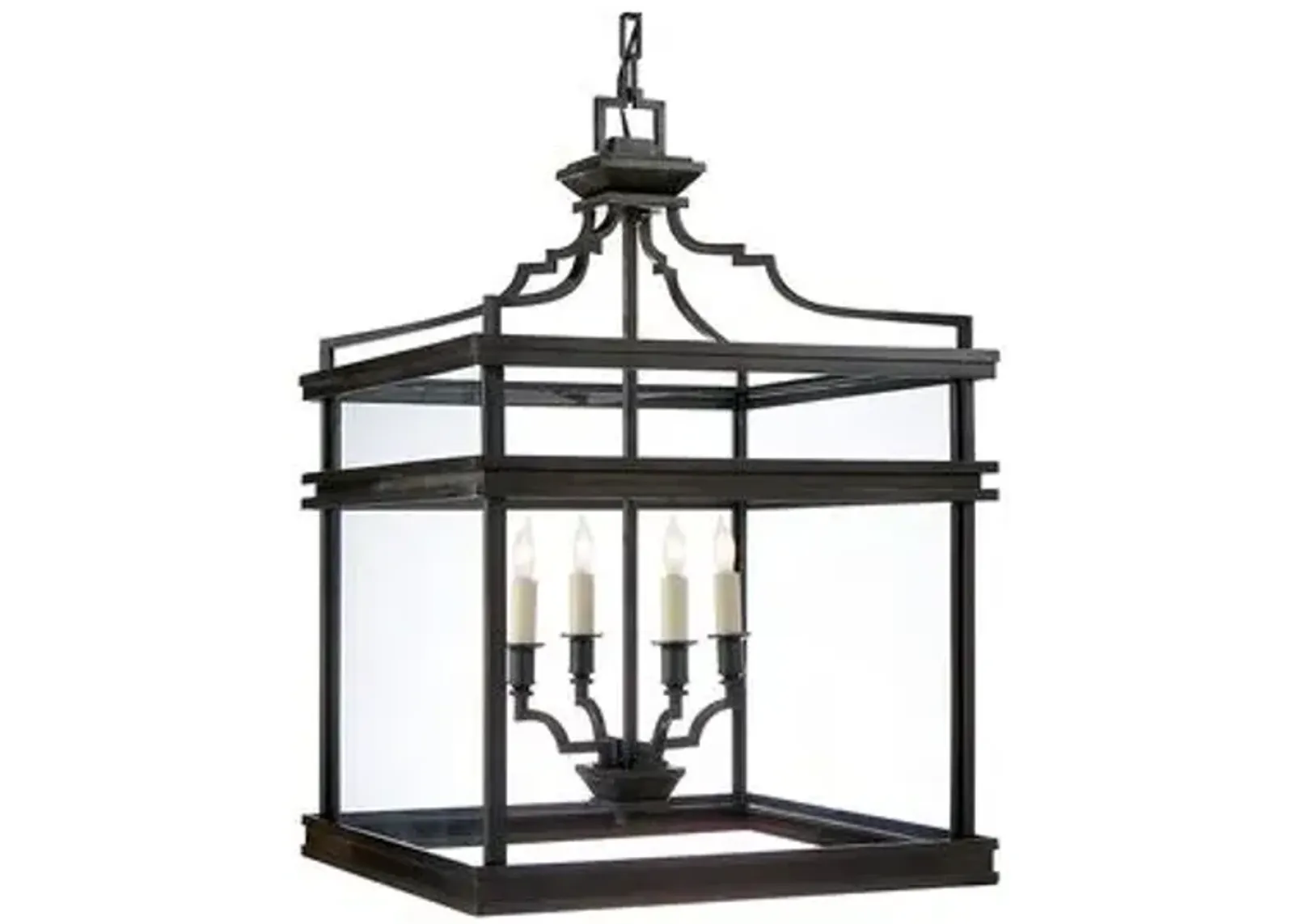 Visual Comfort - Mykonos Medium Lantern - Aged Iron - Black