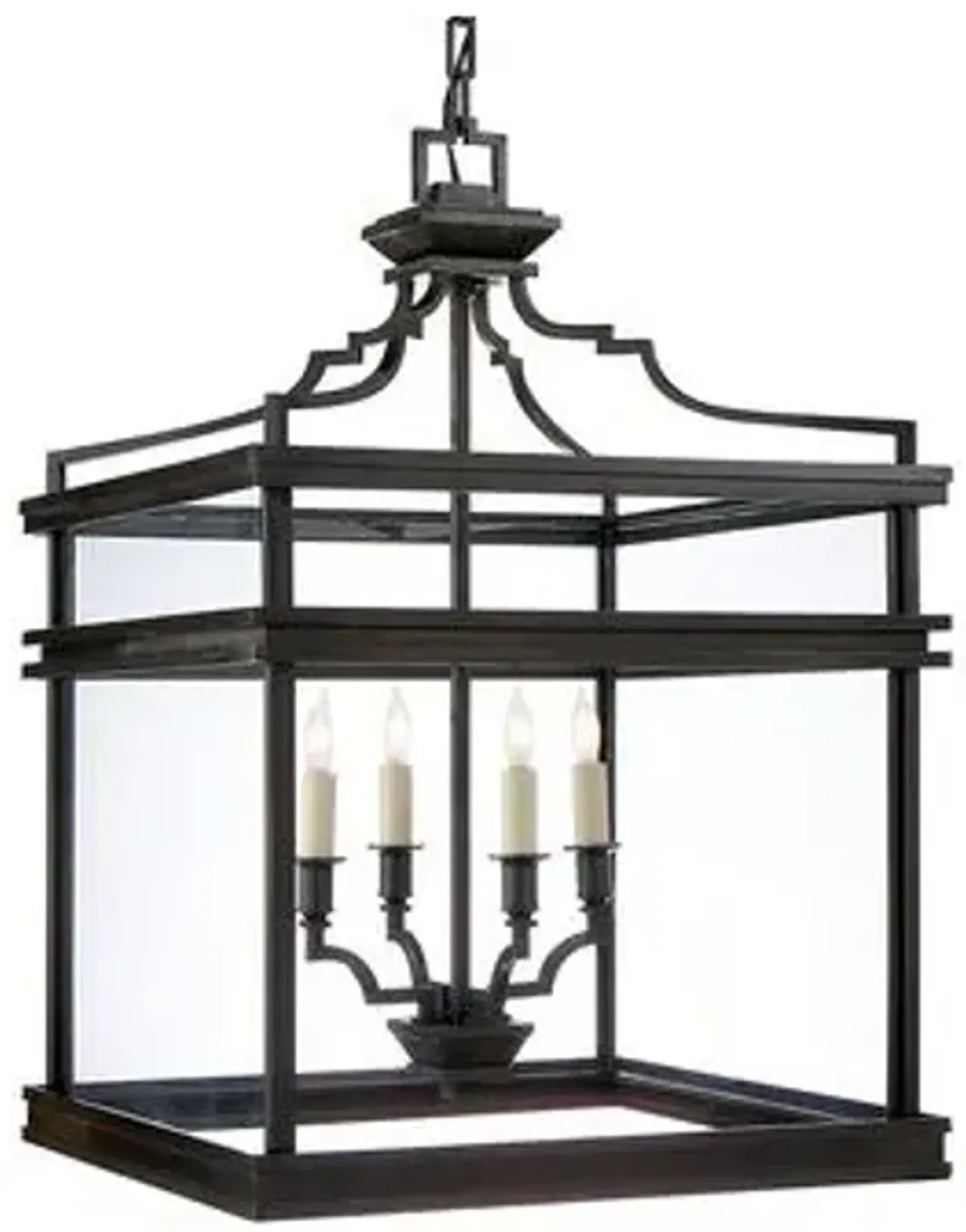 Visual Comfort - Mykonos Medium Lantern - Aged Iron - Black