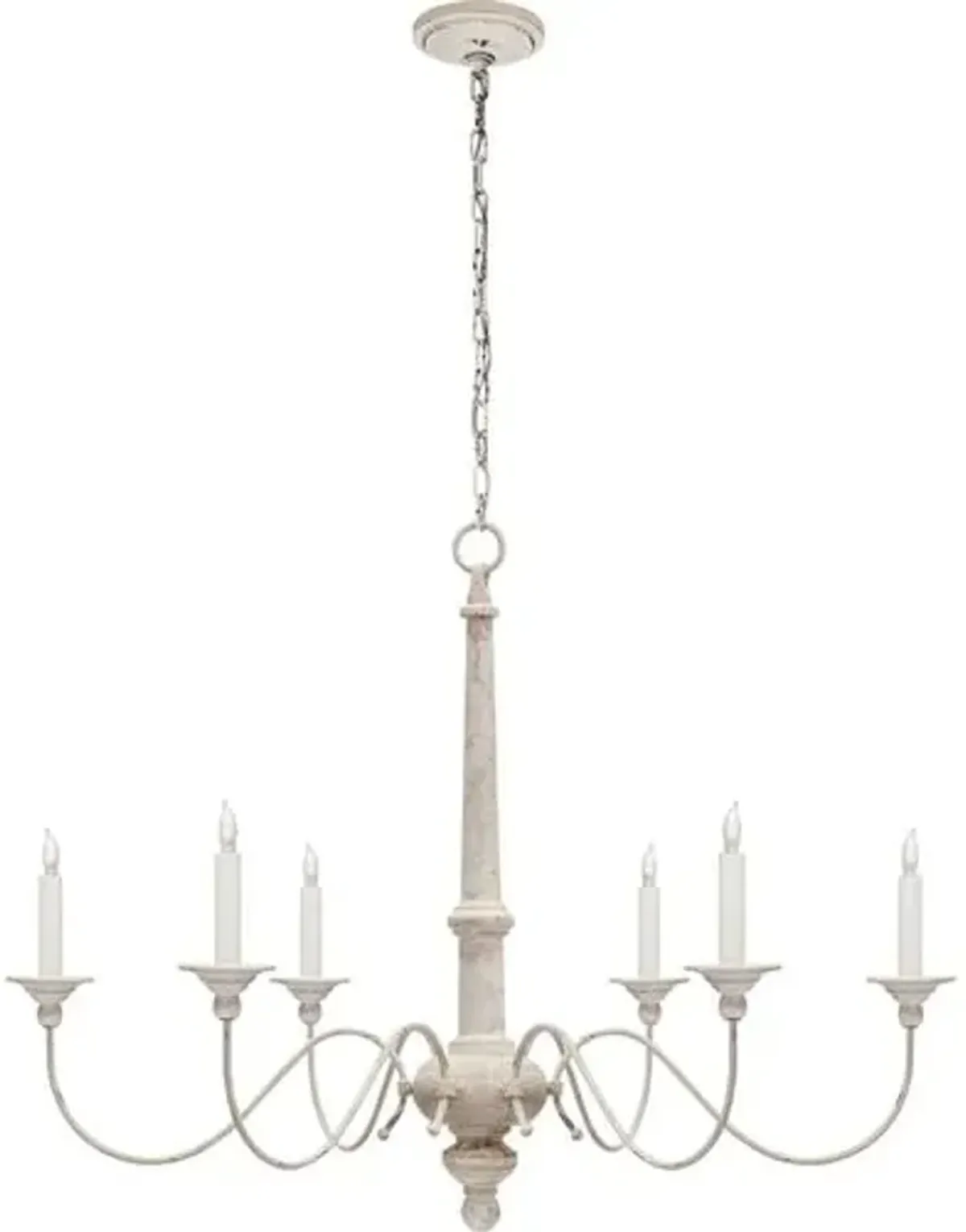 Visual Comfort - Country Chandelier - Belgian White - Ivory